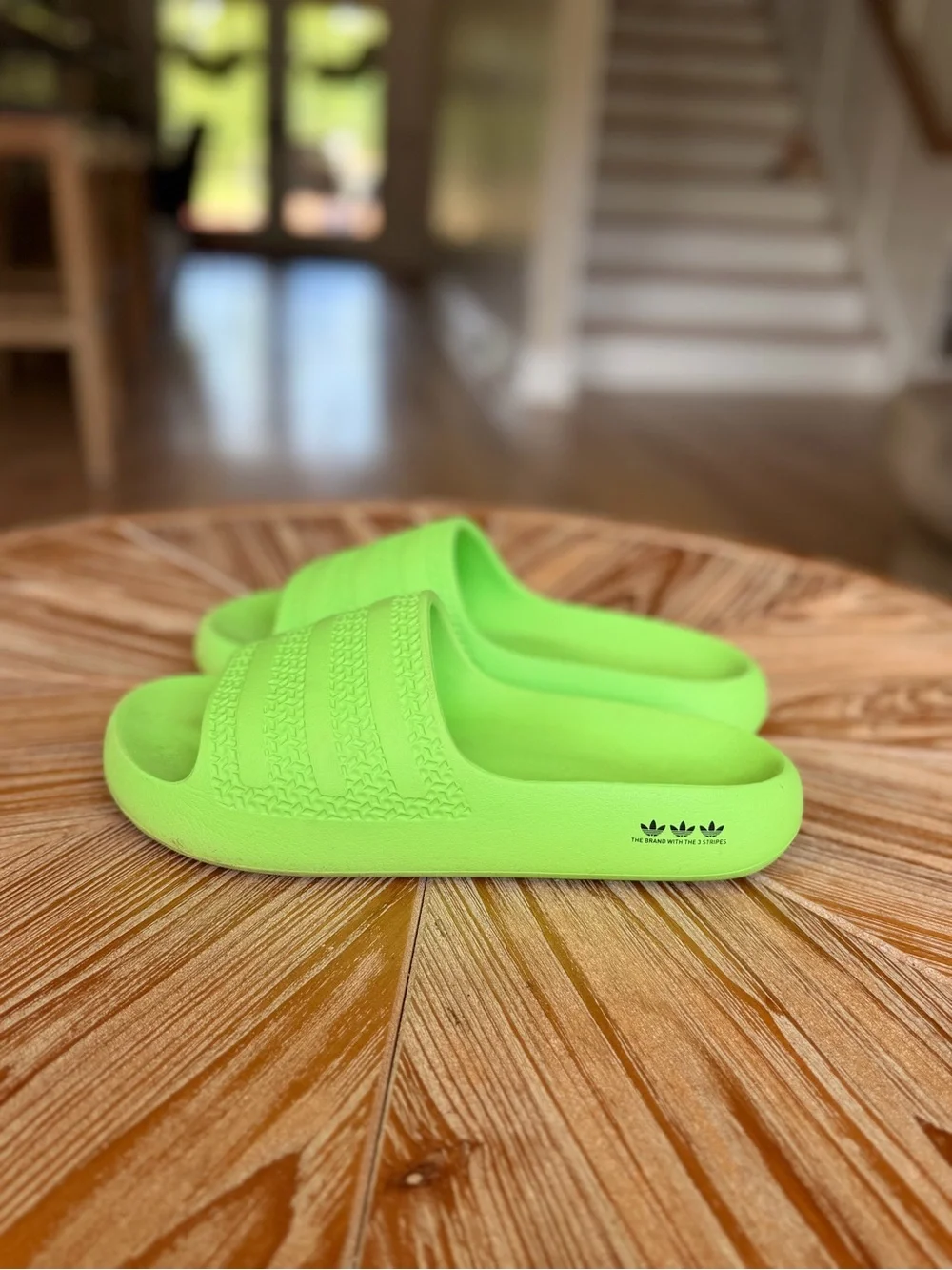 adidas Neon Green Foam Slide Sandals